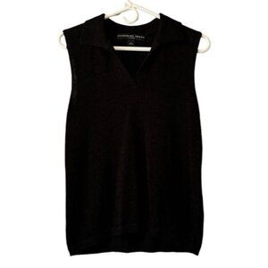Josephine Chaus‎ Black Sleeveless Lightweight Polyester Blend Sweater Size Large